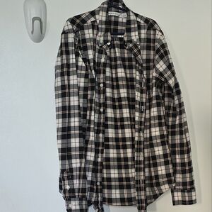 Janie and Jack Black and White Plaid Shirt